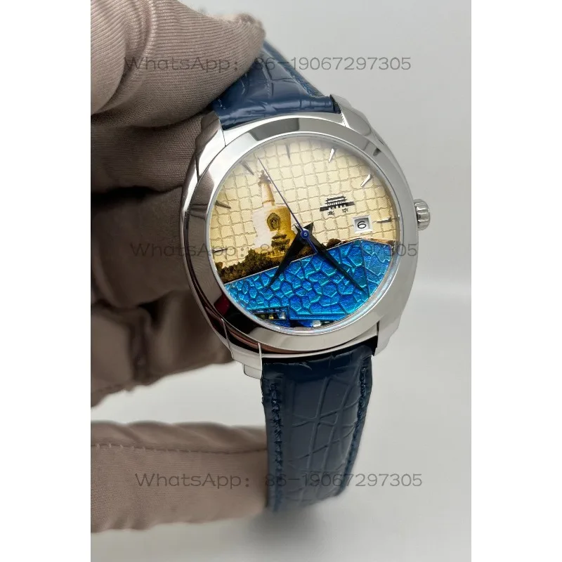 Fashion Sapphire Mirror Men's Watch, Enamel Automatic Mechanical Watch