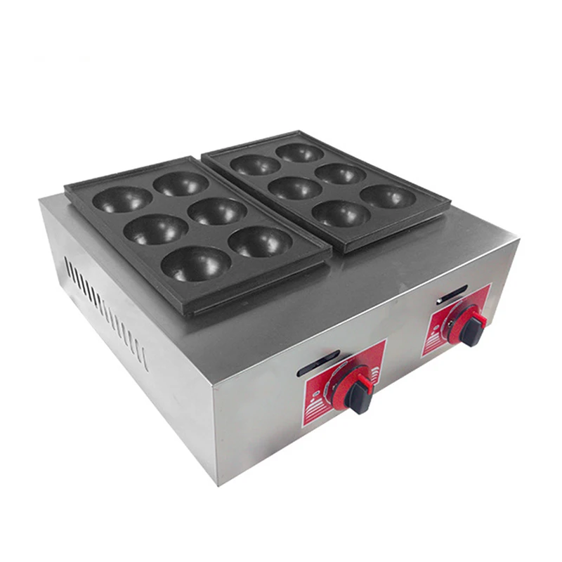 Gas Heating Chapter Fishball Octopus Ball Takoyaki Making Machine Japanese Snack Food Non-Stick Machinery For Restaurant Home