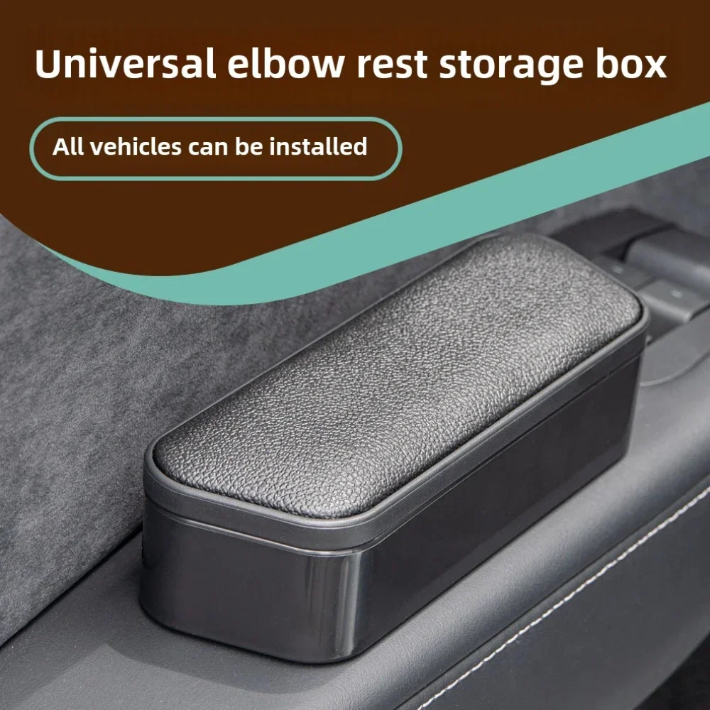 Car Left Right Armrest Door Storage Box Adjustable Height Elbow Rest Box Universal Armrest Armrest Pad Auto Door Organizer Box