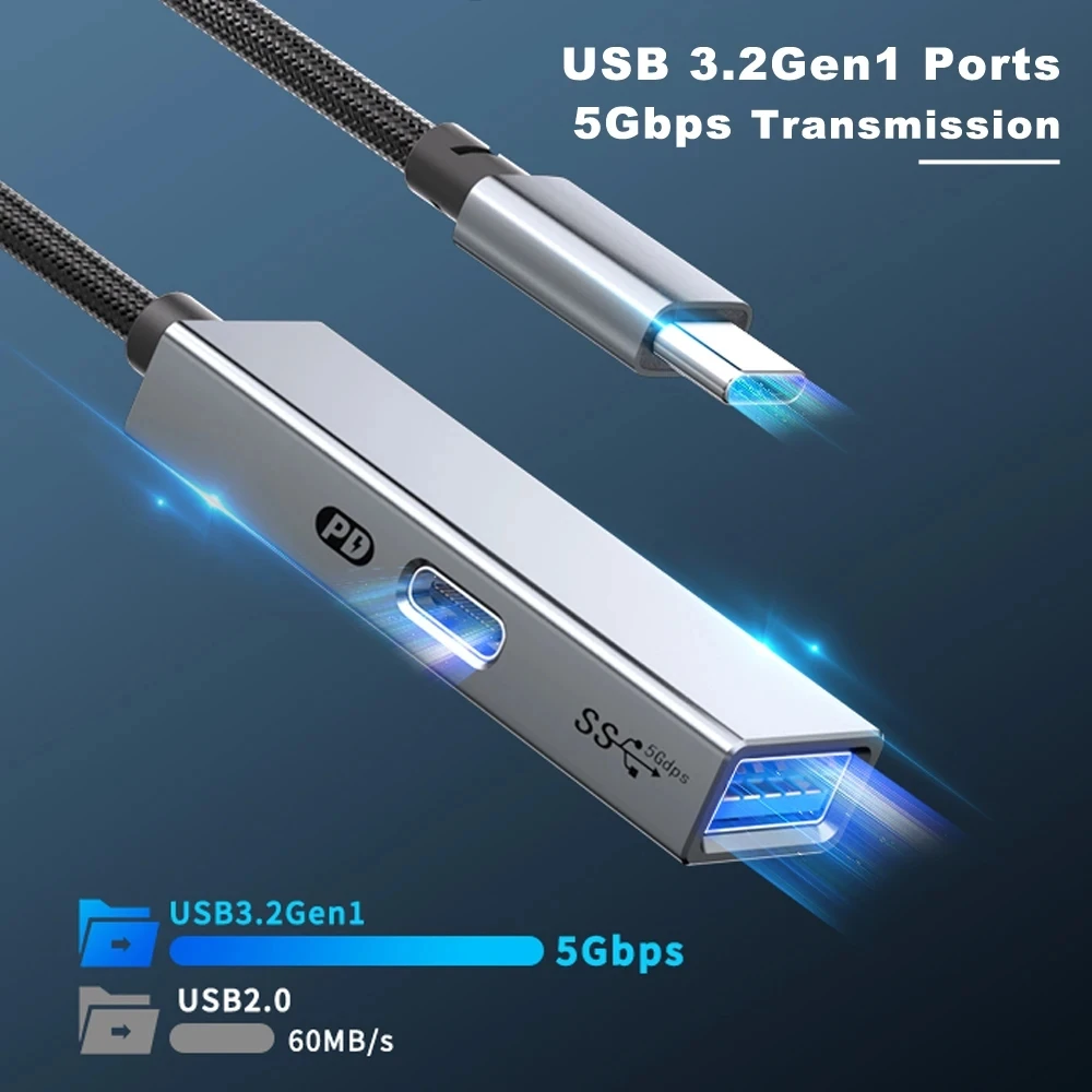 5Gbps PD 60W Type C to USB 3.2 Gen1 OTG Adapter For iPhone 15 Series iPad Pro Samsung Xiaomi Huawei PC External USB C Converter