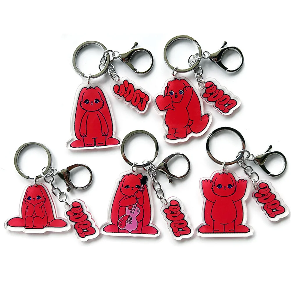 KPOP Popular Idol Gidle Acrylic Keychain YUQI SOLO Cute Cartoon Keyring Key Chains Car Bag Accessories Fans Collection