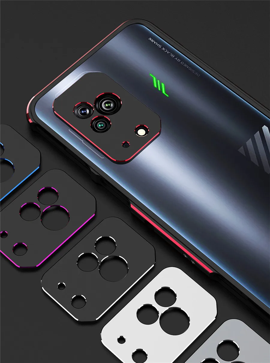 Bumper Phone Case For Xiaomi Black Shark 5 Pro Metal Aluminum Frame Black Shark 5RS 5 Pro Case Metal Lens Protective Film