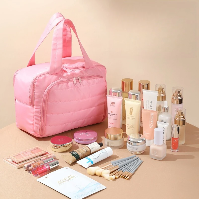 Thick Winter Cosmetic Bag with Multiple Compartments – Waterproof Makeup Organizer for Women, Ideal for Travel & Daily Use