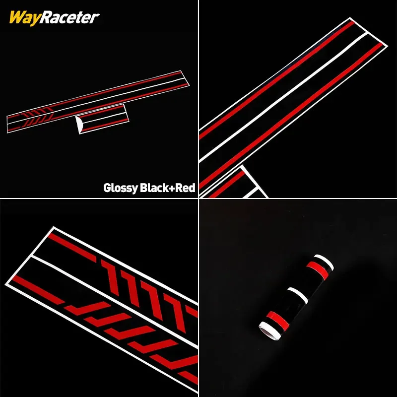 2 Pcs/Set Black & Red Edition 1 Door Side Stripes Sticker For CLA Class C117 AMG CLA45 W117 X117 Shooting Brake