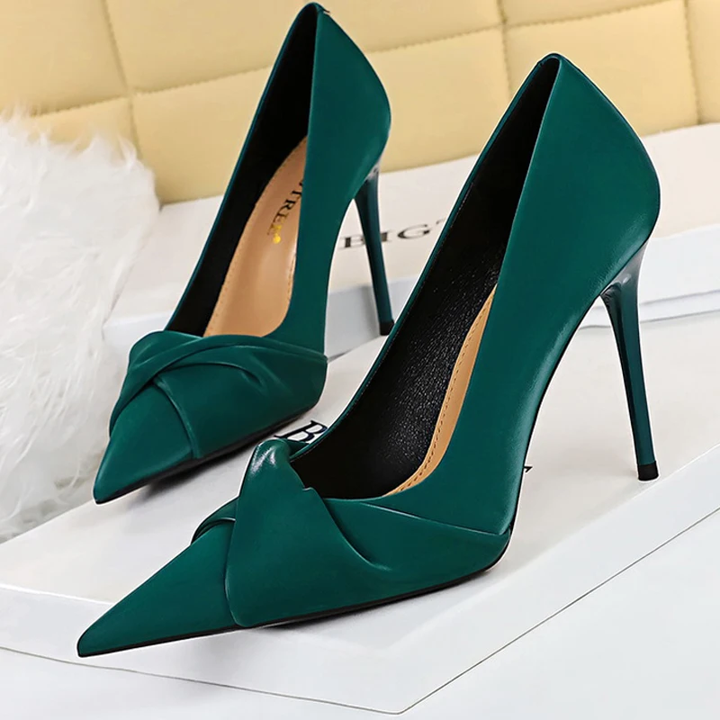 BIGTREE Shoes Pumps Women New Designer Bow-knot High Heels Elegant Banquet Heels Women Shoes Sexy Party Shoes Large Size 42 43