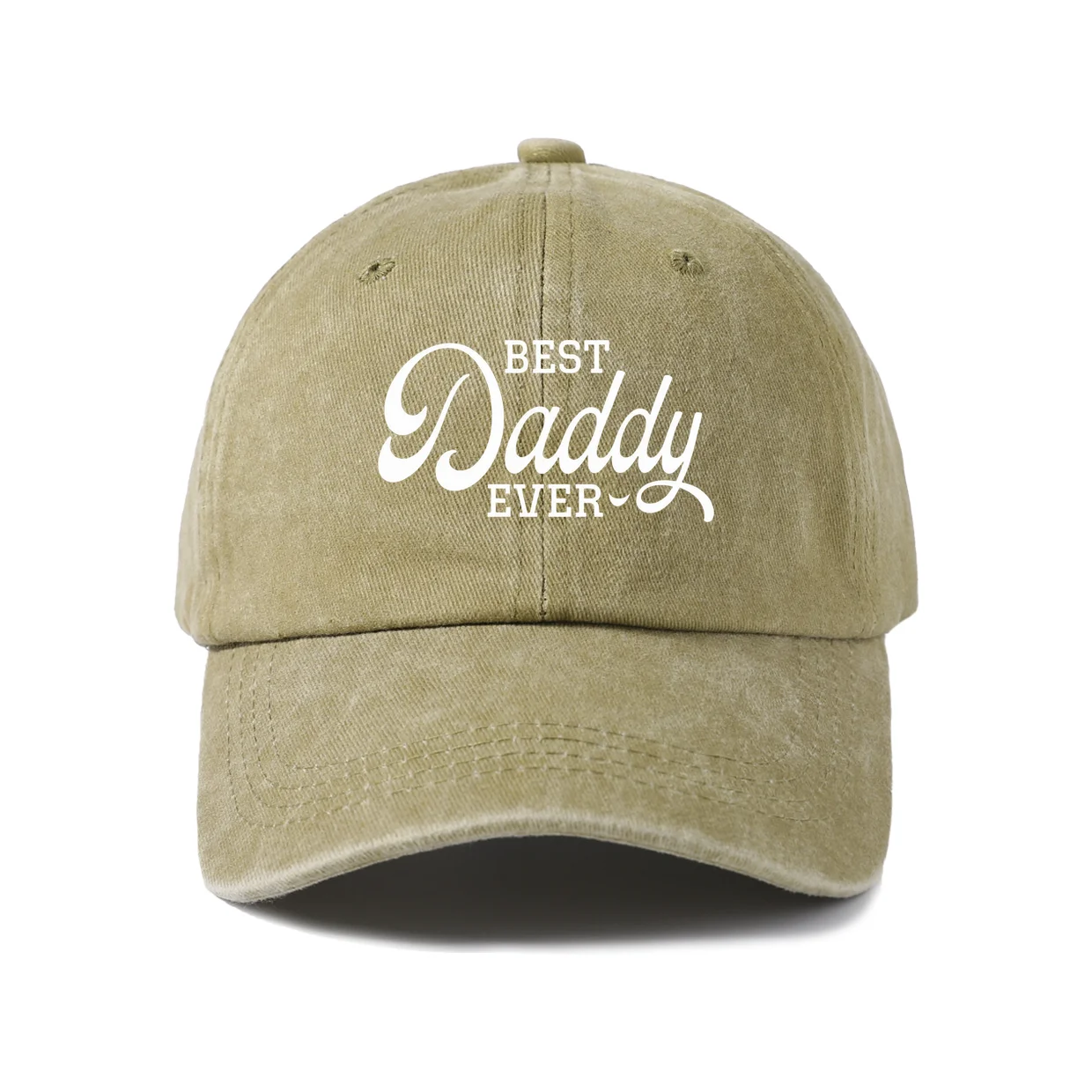Best Daddy Ever Graphic Baseball Cap, Vintage Washed Adjustable Unisex Dad Hat, Everyday Gift