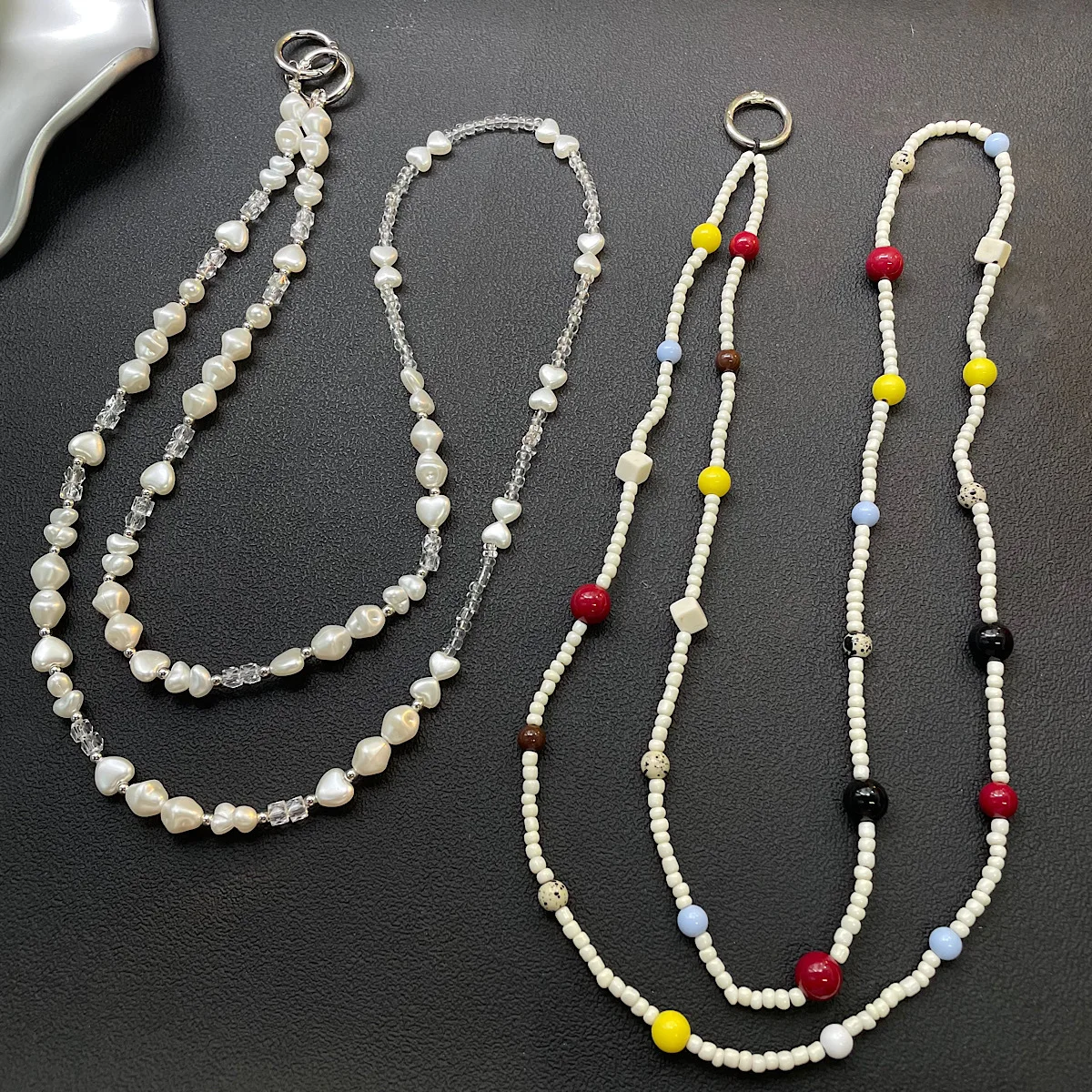 

Creative Girl Heart Alien Love Pearl Phone Case Diagonal Cross Chain Universal Versatile Bag Chain Length Wide Trendy