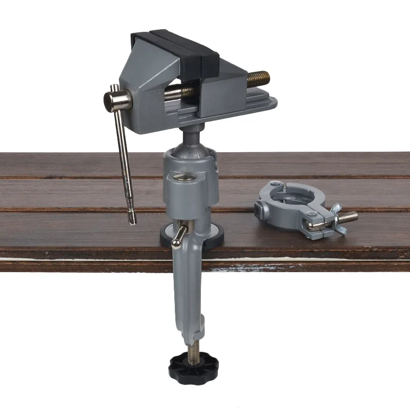 Aluminium Alloy Swivel Bench Clamp Electric Drill Stand Rotating Tool New 2-In-1 360 Degree Rotating Table Vise Multifunctional