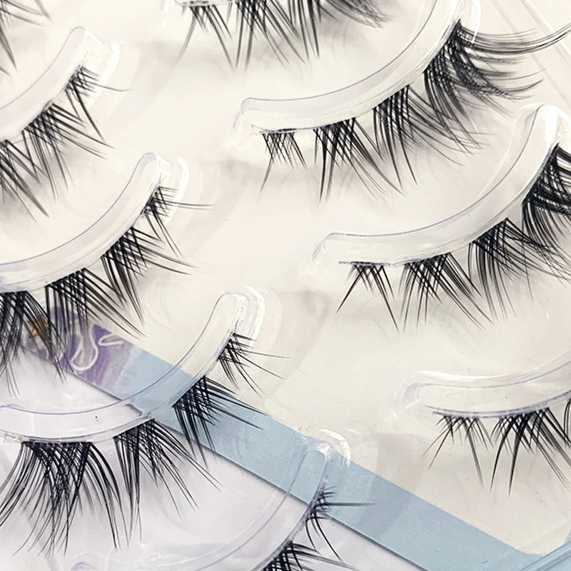 5 Par Sztucznych Rzęs Anime Rzęsy Mały Diabełek Rzęsy Naturalny Makijaż Dzienny Manga Rzęsy DIY Transparentne Paski Rzęs