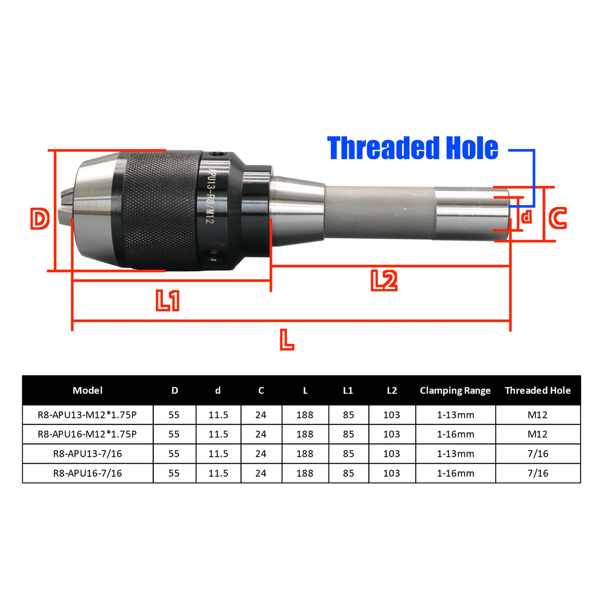 حامل أدوات ظرف الحفر R8-APU13 M12 R8-APU16 M12 R8-APU13 (7-16) R8-APU16 (7-16) #2