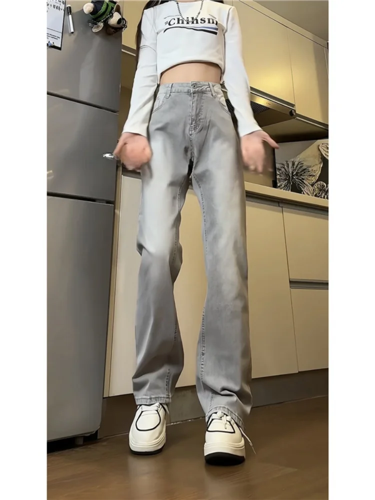 

y ey Micro Flared Straight Leg Jeans Men's Spring Autumn American High Street Sle Slim Fit Long Trousers