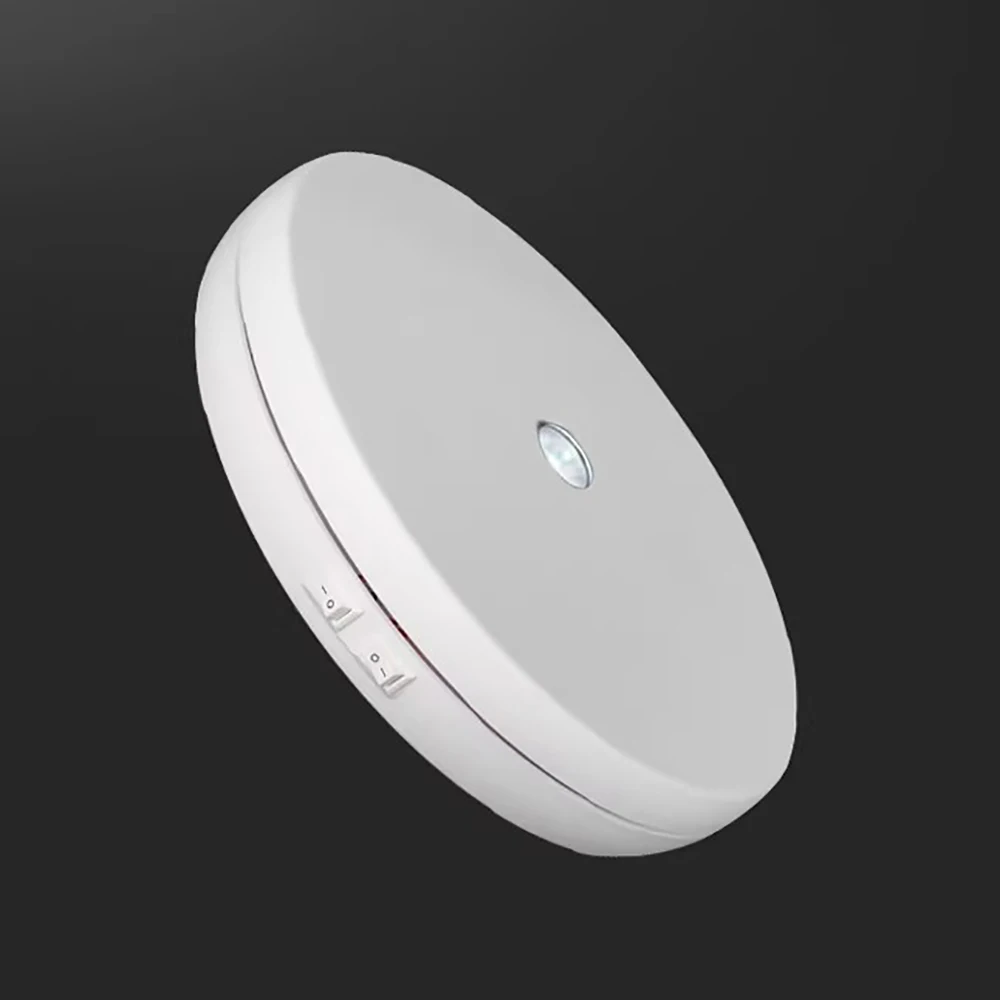 LED Spotlight Turntable with Auto-Rotating Base for Crystal Jewelry Display — Electric Rotating Display Stand