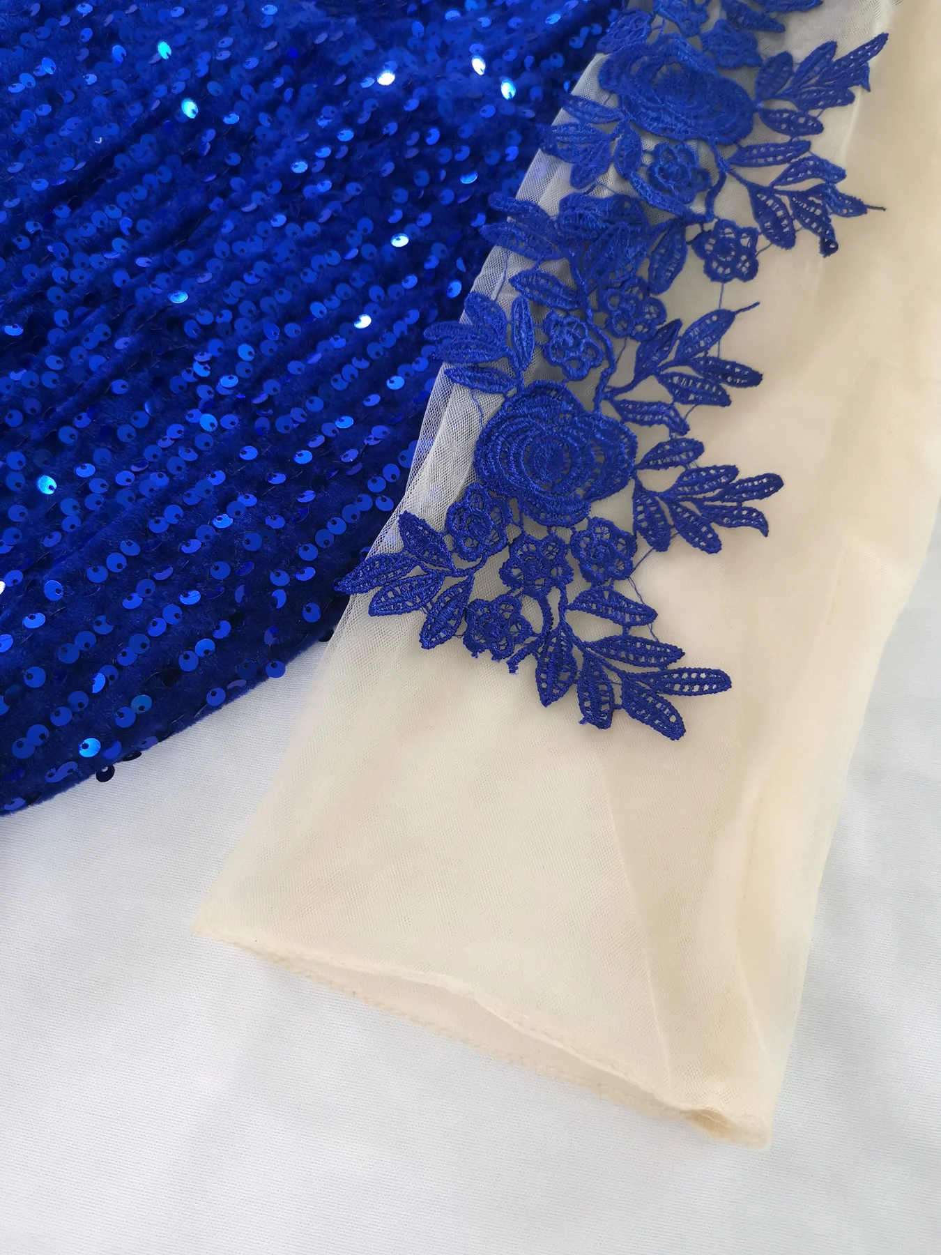 O Neck Curve Long Sequined Velvet Lace Evening Dress Prom Gown Floor Length Backless Maxi Dresses image 6