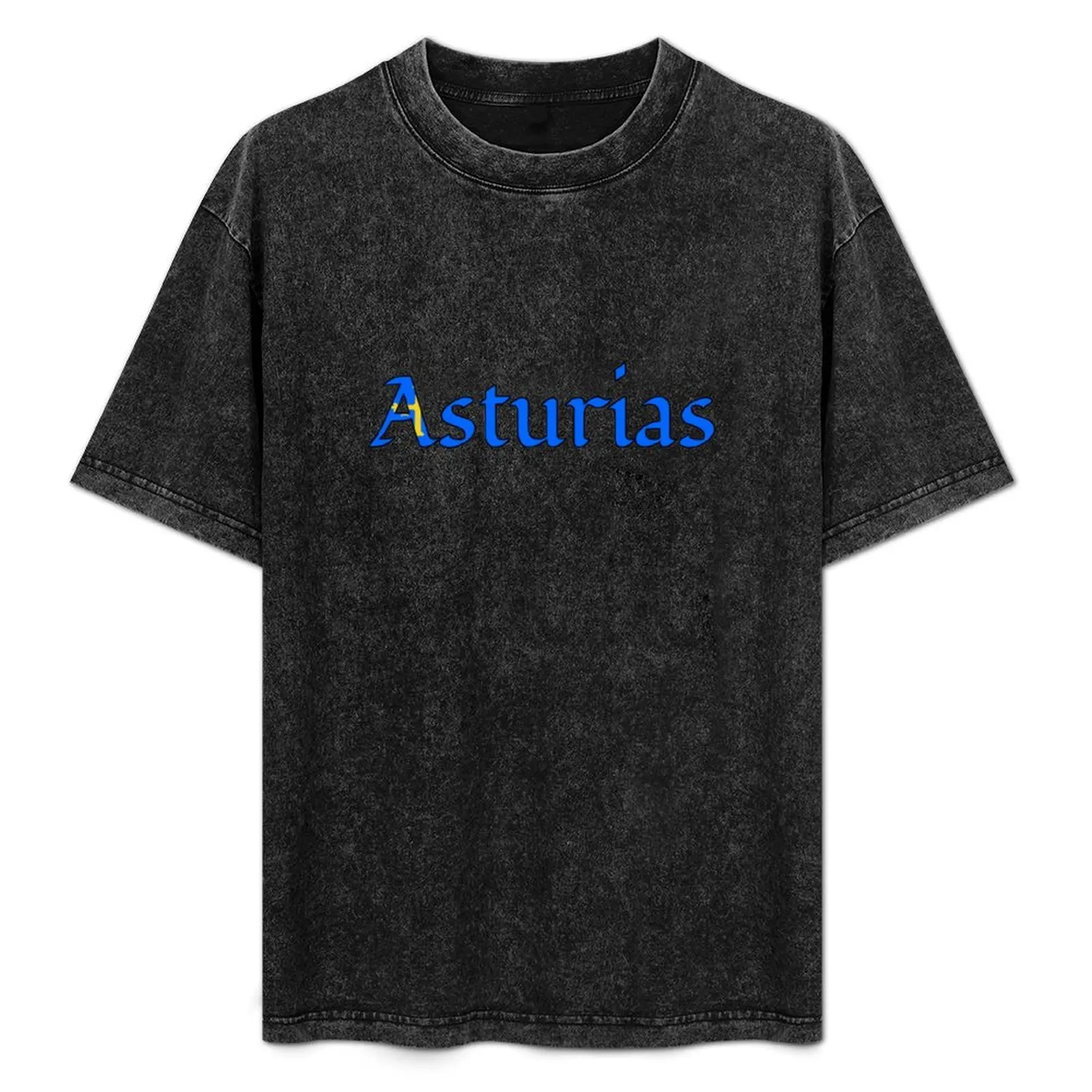 Asturias Word T-Shirt plus sizes blue archive custom shirt summer clothes cotton t shirt men