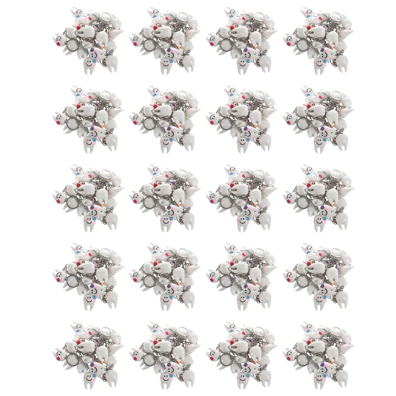 【NEW LISTING】400 Pcs Keychain Key Ring Hang Tooth Shape Cute  Gift