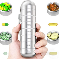 New Portable Pill Case for Travel Metal Pill Organizer Waterproof Pill Box Pill Case Container Medicine Bottle Organizer Weekly