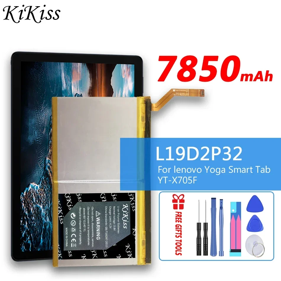 7850mAh KiKiss Battery L19D2P32 for Lenovo Yoga Smart Tab (YT-X705F) 1ICP3/84/94-2 Batteries Warranty