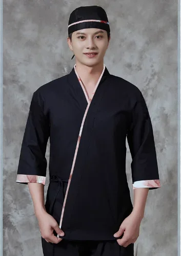 Homens Sushi Restaurante Cozinha Japonês Workwear Kimono Tops