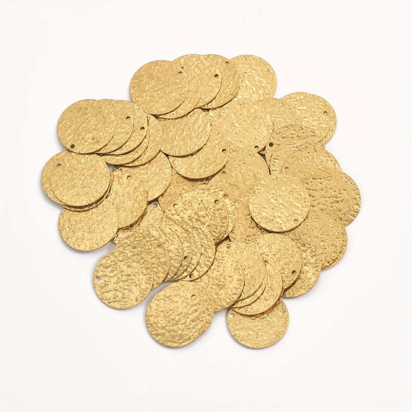 12/30 Pieces 0.6 * 20mm Original Brass Double-Sided Frosted Single-Hole Round Matte Earrings/Pendants, DIY Necklace Accessories,