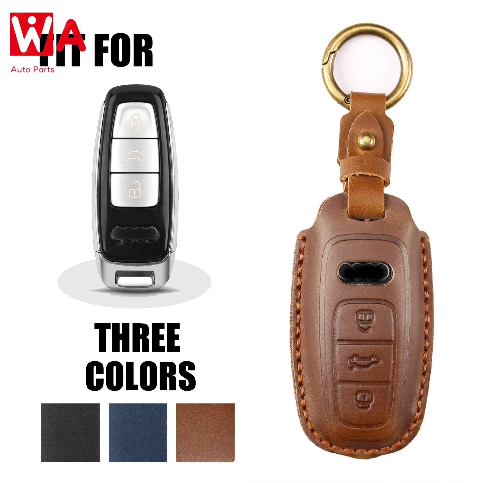 

Leather Key Case Cover For Audi A4L Q5l A7 A5 A6 A3 A4 B9 C8 S7 4K A8 D5 S8 Q7 Q8 SQ8