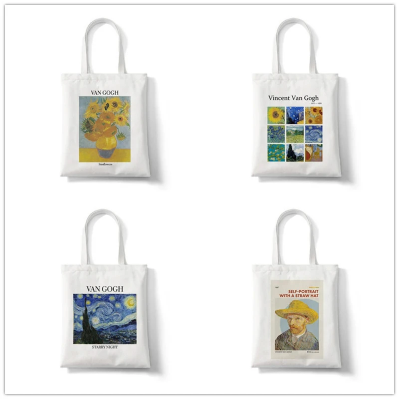 Van Gogh borsa Tote da donna con pittura a olio borse per la spesa di grande capacità Harajuku borsa femminile riutilizzabile Eco Girl Canvas