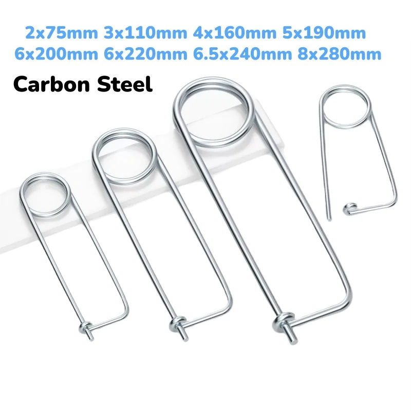 Galvanized Cotter Safety Pins Spring Clip Carbon Steel For Farm Lawn Garden Hitch Quick Lock Brooch Locking