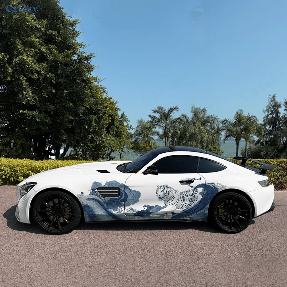 التقليدية النمر سحابة سيارة الفينيل يلتف ملصق مائي ذاتي اللصق PVC مناسبة للشاحنات SUV الديكور اكسسوارات السيارات هدية