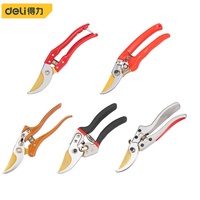 Deli 8'' Professional Fruit Pruning Shears Metal Non-slip Handle Scissors for Branches Bonsai Multifunction Garden Pruning Tools