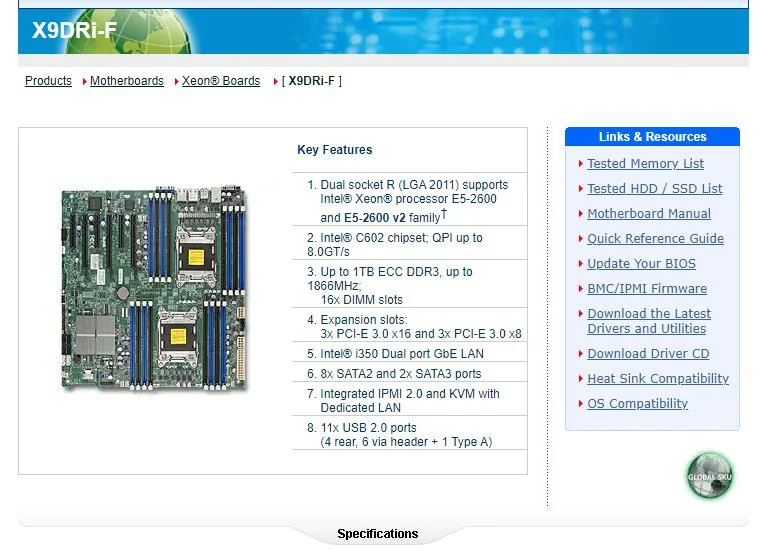 スーパーマイクロマザーボード用のX9DRi-F,xeonプロセッサをサポート,E5-2600,v1,v2