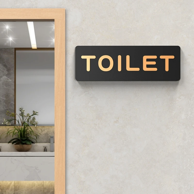 Toilet Signage Men and Women Bathroom Signs WC Public Toilet Guide Hotel To The Left and Right Acrylic Restroom Prompt Sign