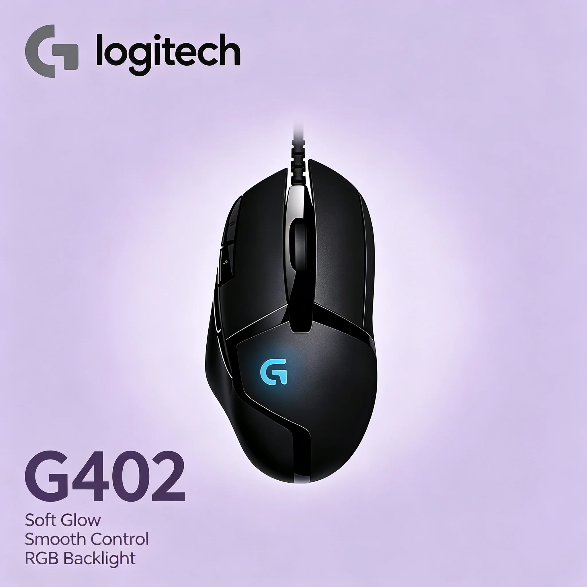 Logitech G402 Hyperion Fury Wired Mice Ergonomic Right Hand Gaming Mouse For FPS Game PC Laptop Computer