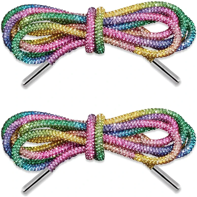 1 Paar glitzernde Schnürsenkel mit Strasssteinen, Diamant-Schnürsenkel, glänzende, runde Schnürsenkel für Sneaker und Hoodies. – Detail 19