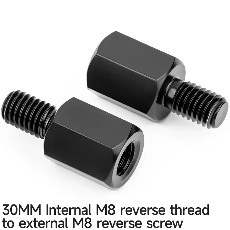 Longer Extension Black Motorcycle Rearview Mirror Adapters M8 8mm M10 10mm Anti clockwise Right Left Hand Thread Changing Screws - Image 18