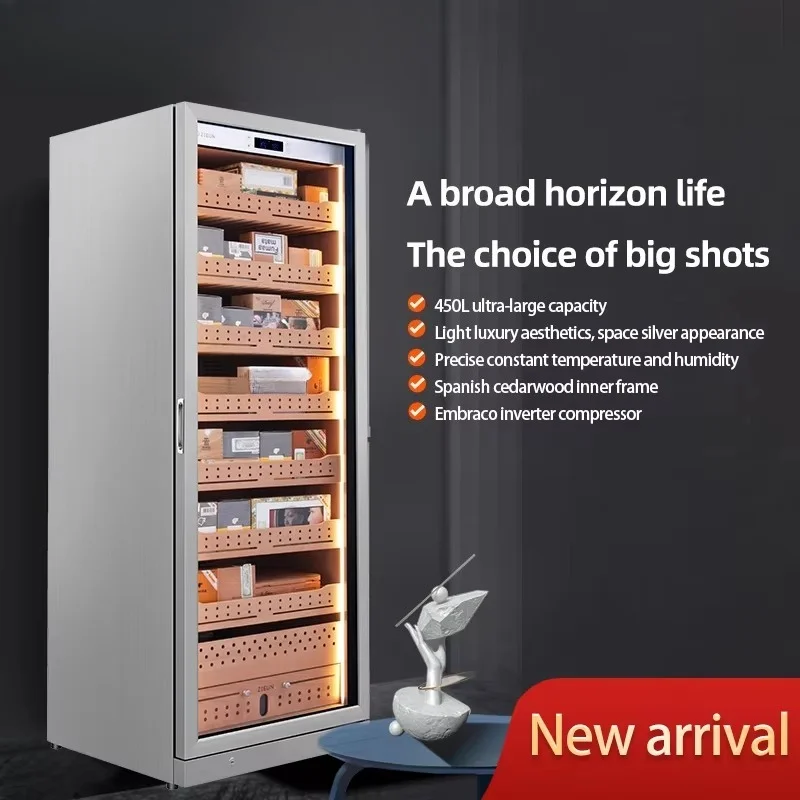 Customized cigar moisturizer 450L large capacity constant temperature and humidity cedar wood moisturizing cigar cabinet