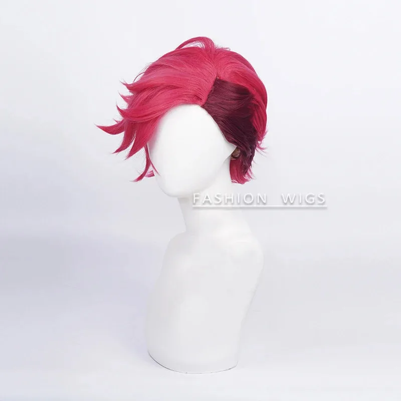 Juego LoL Arcane VI peluca de Cosplay rosa roja pelucas de pelo corto resistentes al calor mujeres hombres fiesta de Halloween carnaval accesorios de juego de rol