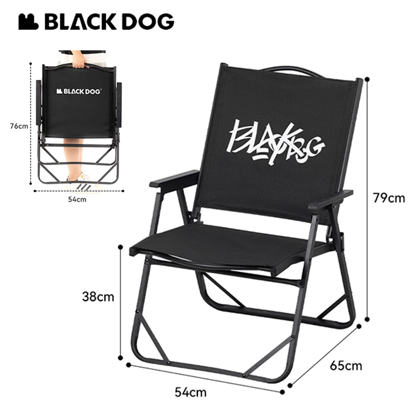 Naturehike BLACKDOG Kermit Folding Chair 600D Carbon Steel Aluminum Pipe Bearing 120kg Camping Fishing Outdoor Widened Seat