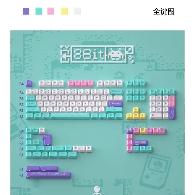 Keycap pbt original personalized pixel wind theme original factory highly sublimation adapted mechanical keyboard