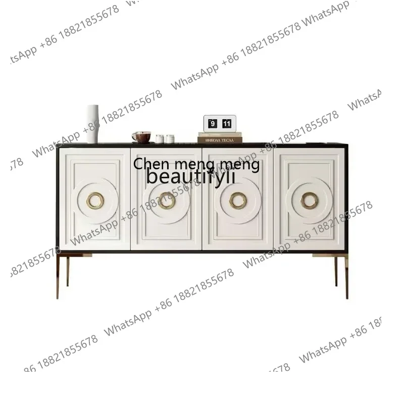 

X Italian light luxury entrance dining side cabinet modern living room solid wood shoe cabinet entrance cabinet integrated