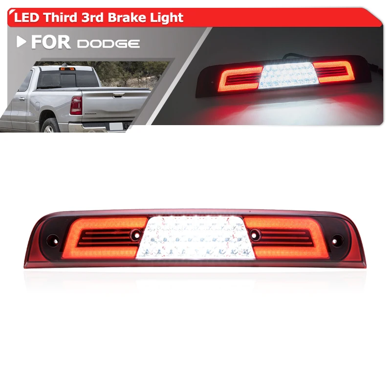 

For RAM 1500 Gen5 DT Pickup Trucks 2019 2020 2021 2022 2023 2024 2025 LED Third Brake Light White Cab Cargo Roof Kit Trunk Bed