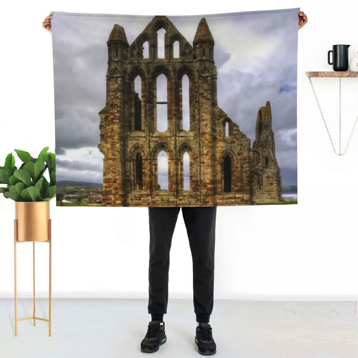 

Whitby Abbey Remains Throw Blanket Stylish Decor Blanket Gift for Friends Roommate