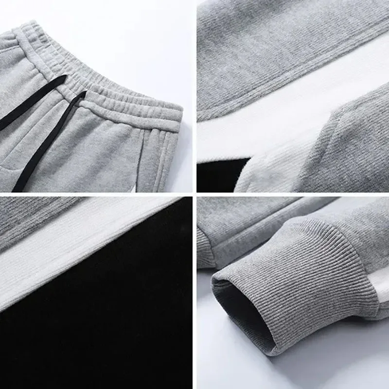 Spliced sports trousers spring and autumn outdoor jogging casual sweatpants men\'s new printed comfortable sports pants M-5XL
