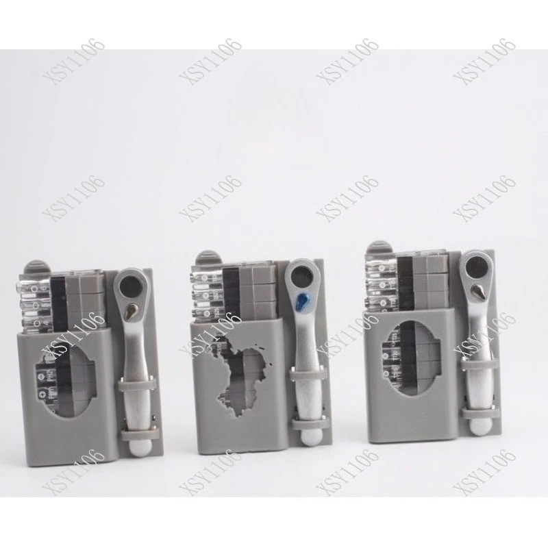 90 Degree Right Angle Ratchet Screwdriver Set Reversible Short Handle with 10 Bits Repair Tool Kit view 6