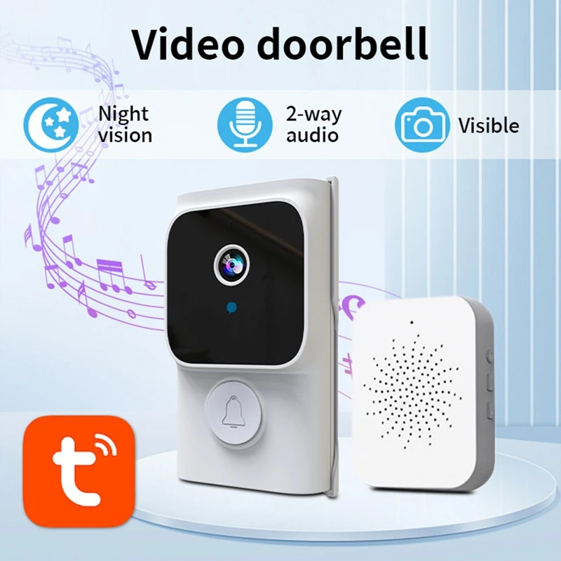 AB09-Tuya APP Gratis Cloud Storage Wifi Deurbel Laag Verbruik Visuele Deur Kijkgaatje Video Eye Night PIR Beveiliging Doorviewer