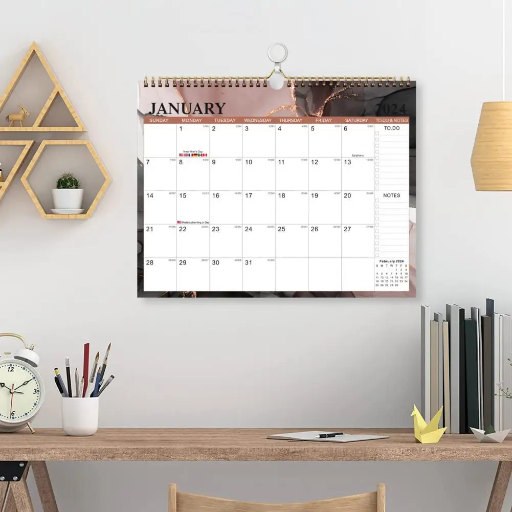 Wall Calendar 2024-2025 2024-2025 Wall Calendar Time Management Planner for Home Office School 18 Month Monthly Wall Calendar