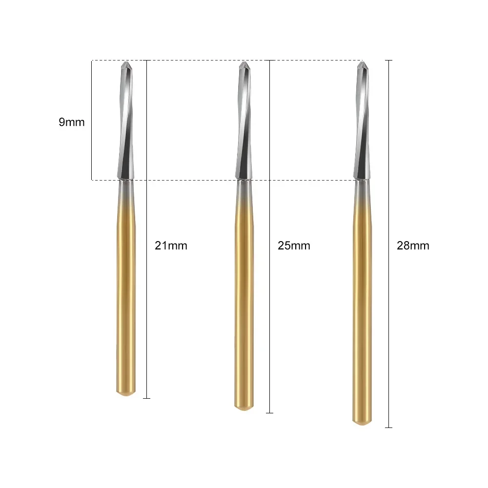 Denspay 5/10pcs Dental Endodontic Polishing Bur Drills Tungsten Carbide FG Endo-Z 21mm/25mm/28mm For High Speed Handpiece Tools