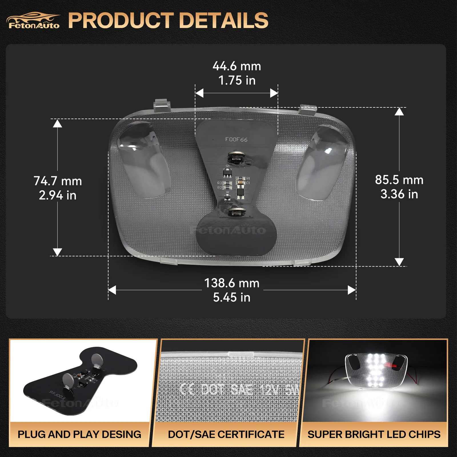 For 1994-2004 Ford Mustang F-150 F-250 F350 F450 F550 Excursion LED Dome Light Interior Cabin Light