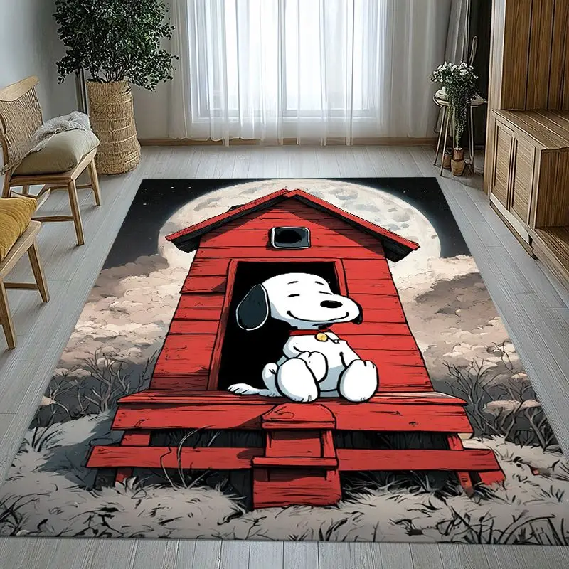 Funny S-Snoopys Dog Cartoon Area Rug,Soft Non-Slip Carpet Mat for Living Room Bedroom Playroom,Sofa Floor Rug,Home Decor Gift