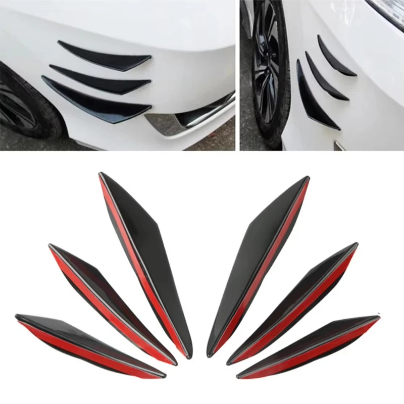 

4/ 6 Pcs Universal Front Bumper Decorative Diffuser Splitter Spoiler Personalized Minimalist Car Exterior Decorative Accessories