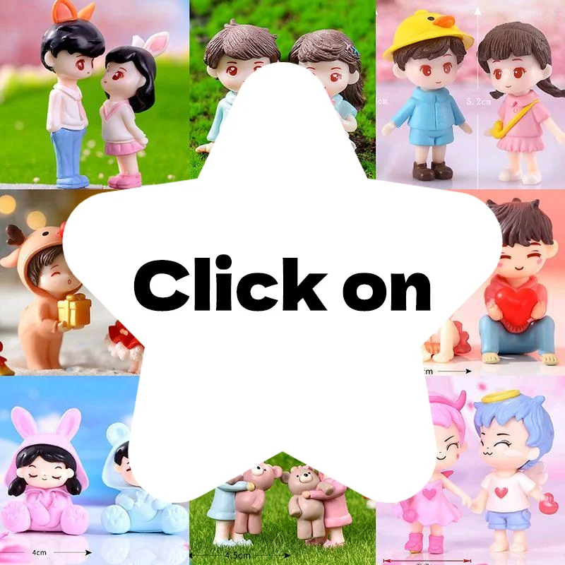 2Pcs/Set Mini Couple Statue Ornaments Miniature Doll Figurines Boy Girl Models For Home Wedding Crafts Fairy Garden Decorations