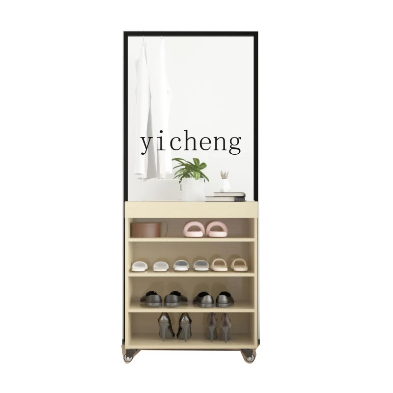 ZK Movable Coat Rack Shoe Rack Shoe Cabinet with Wheels Storage Rack Hall Cabinet Jewelry Box Storage Rack